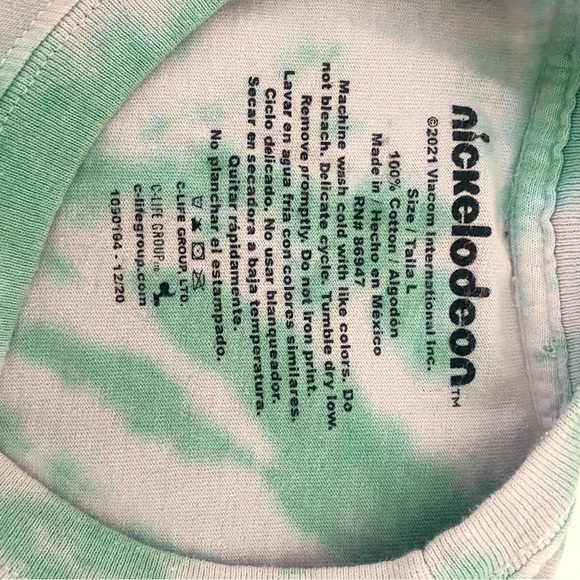 Nickelodeon Tie Dye Nicktoons Splat Logo Graphic T Shirt Size Large Unisex - Picture 5 of 6
